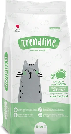 Renkli Taneli Tavuklu Yetişkin Kedi Maması ambalajı
