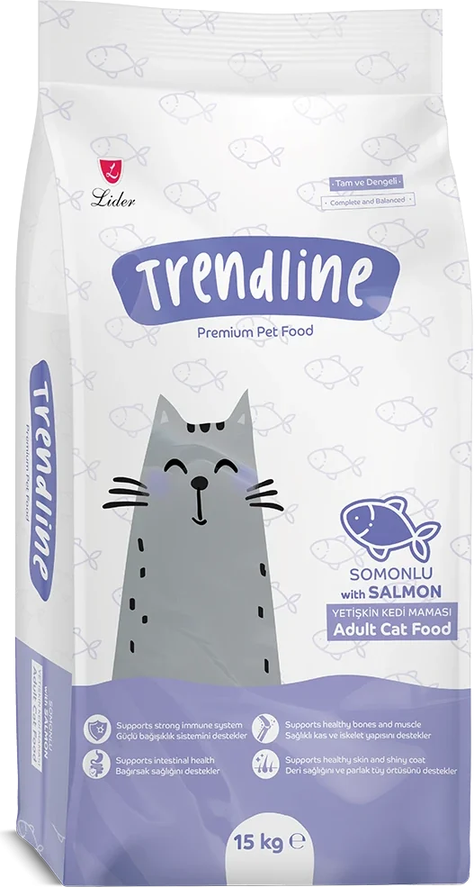 Somonlu Yetişkin Kedi Maması ambalajı, ön