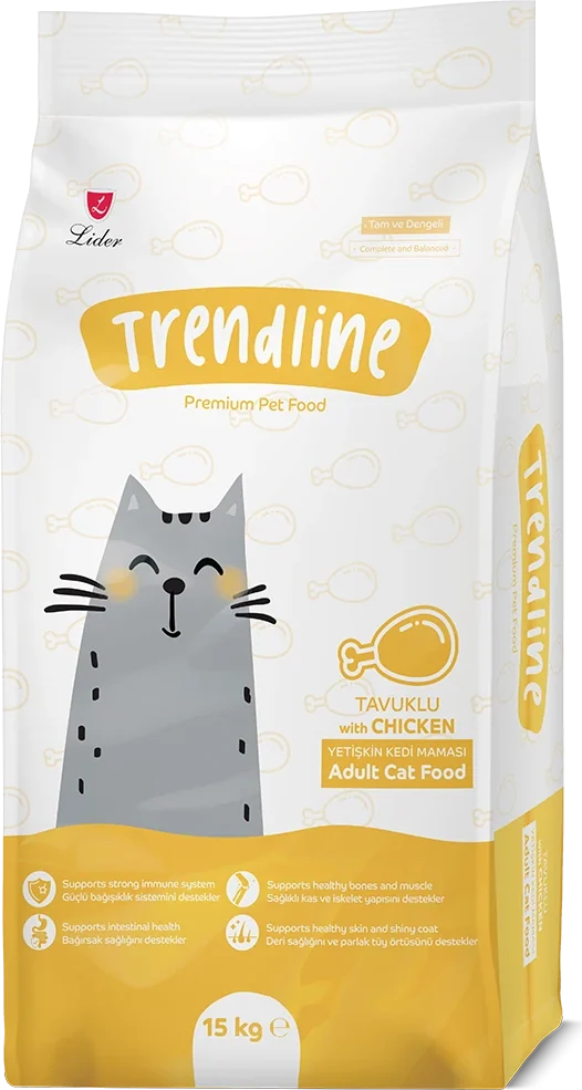 Tavuklu Yetişkin Kedi Maması ambalajı, yan